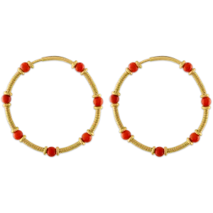 Antique Coral Zeno Hoop Earrings