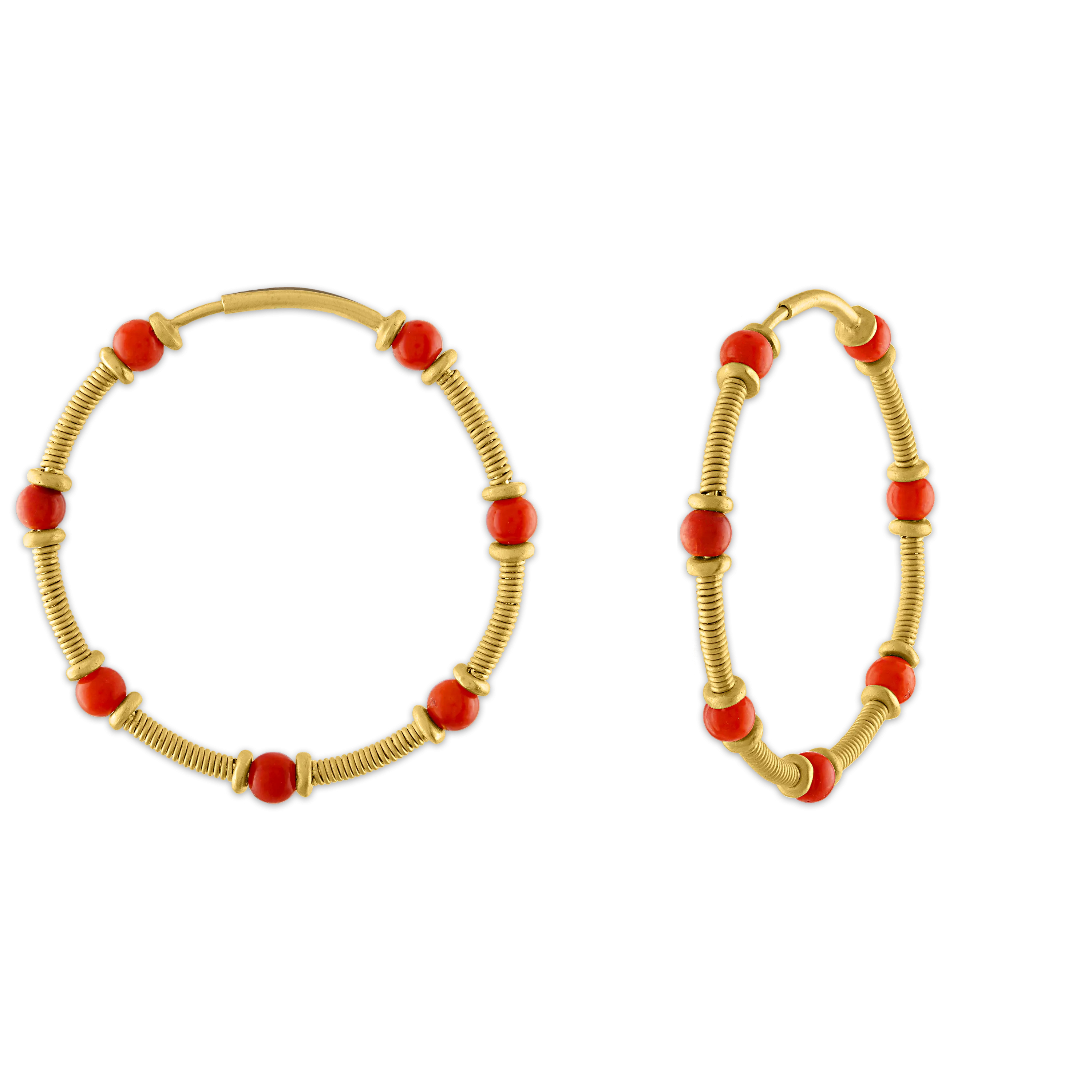 Antique Coral Zeno Hoop Earrings