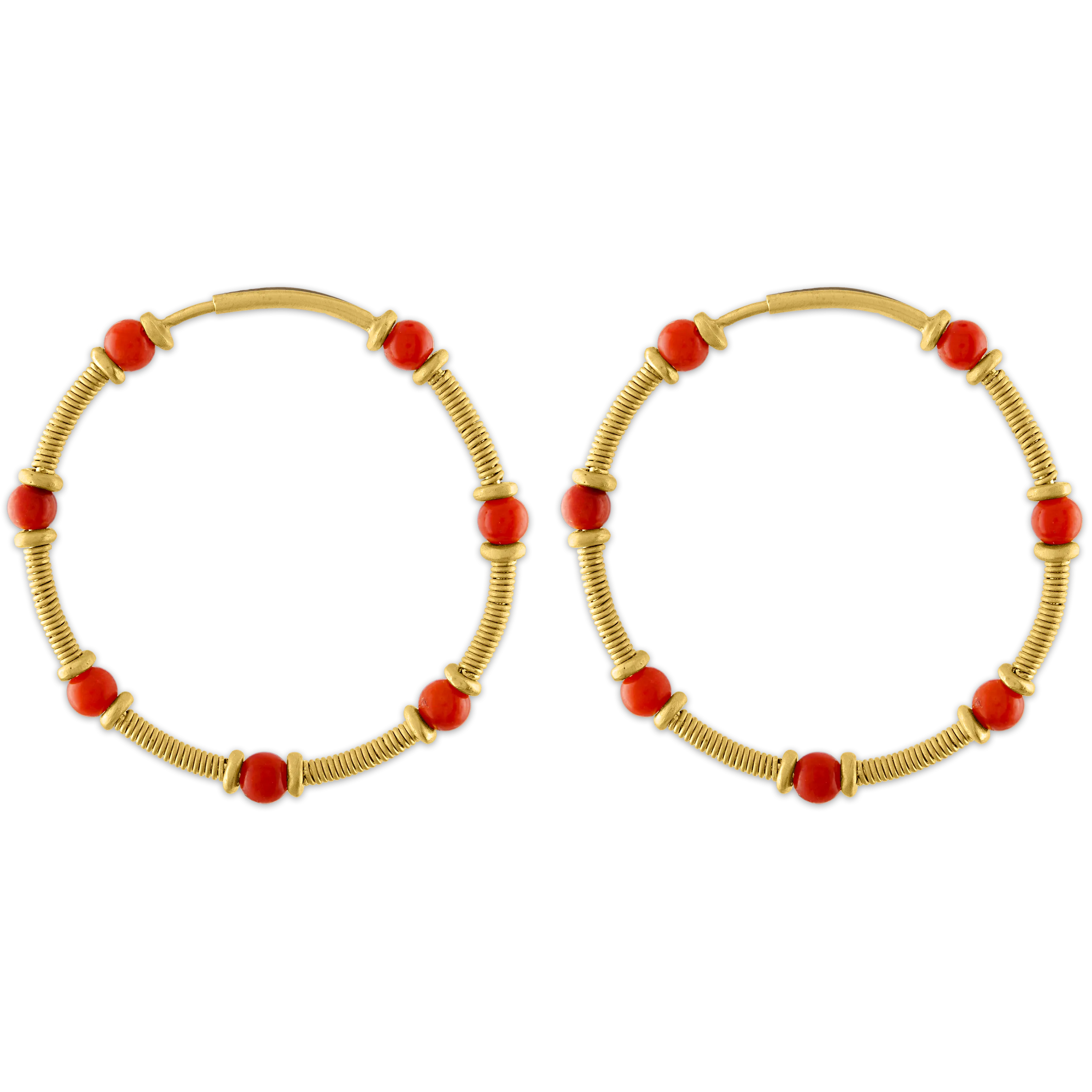 Antique Coral Zeno Hoop Earrings