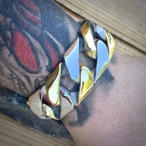Bagger Bracelet - Gold & Silver - 1.25" Wide - The Classic - B26