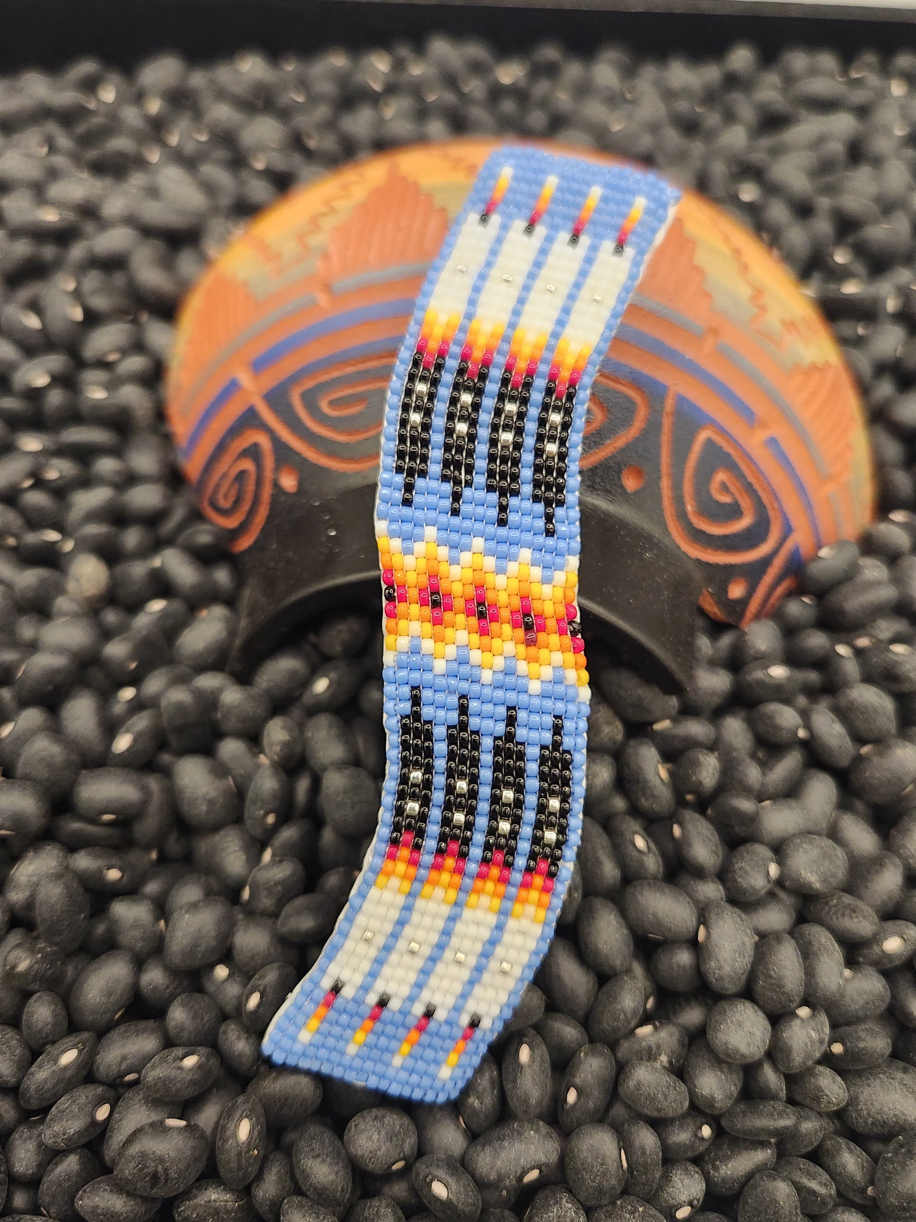 BEADED BARRETTE- LT BLUE - VALERIE BLACKIE