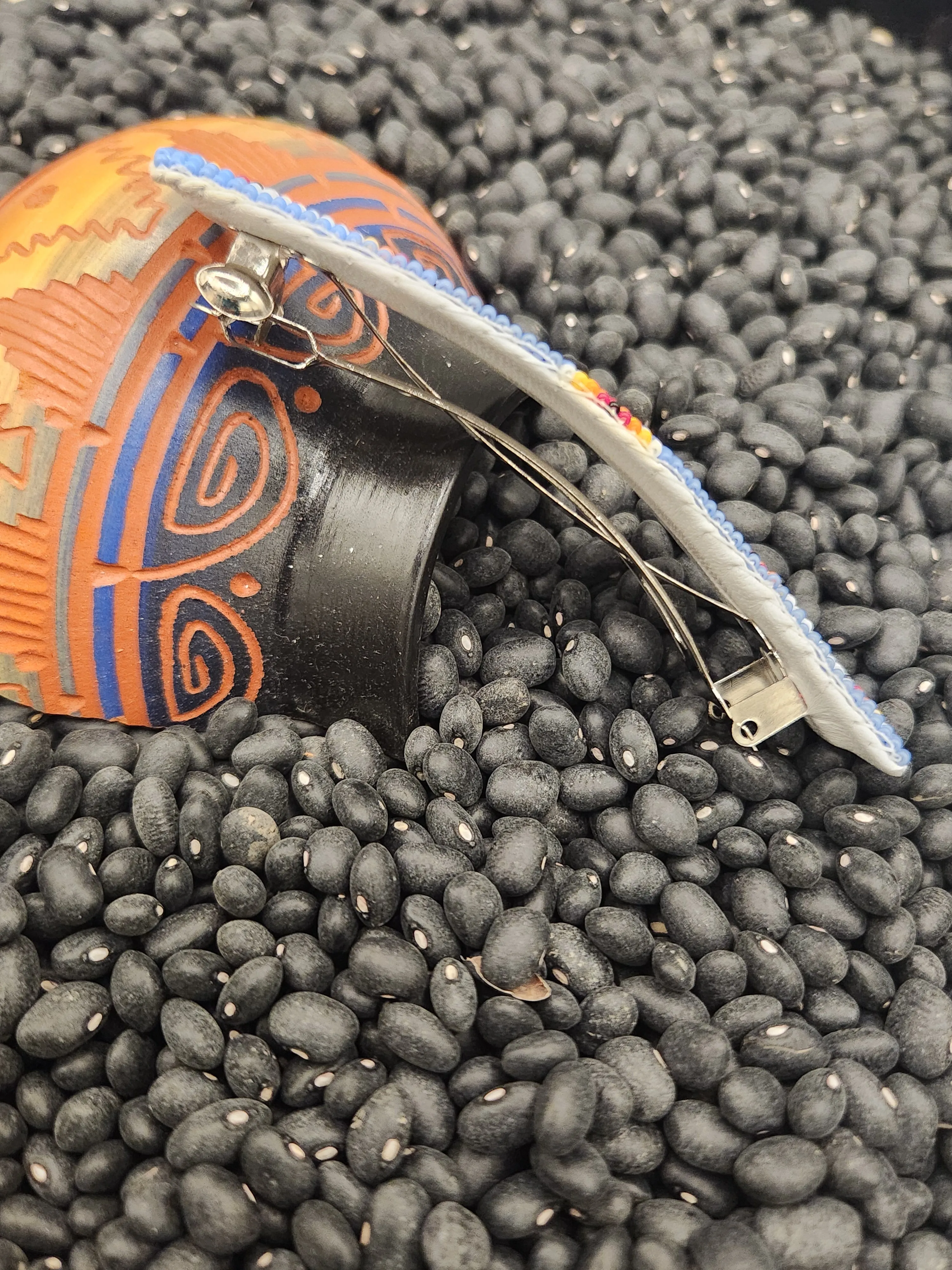 BEADED BARRETTE- LT BLUE - VALERIE BLACKIE