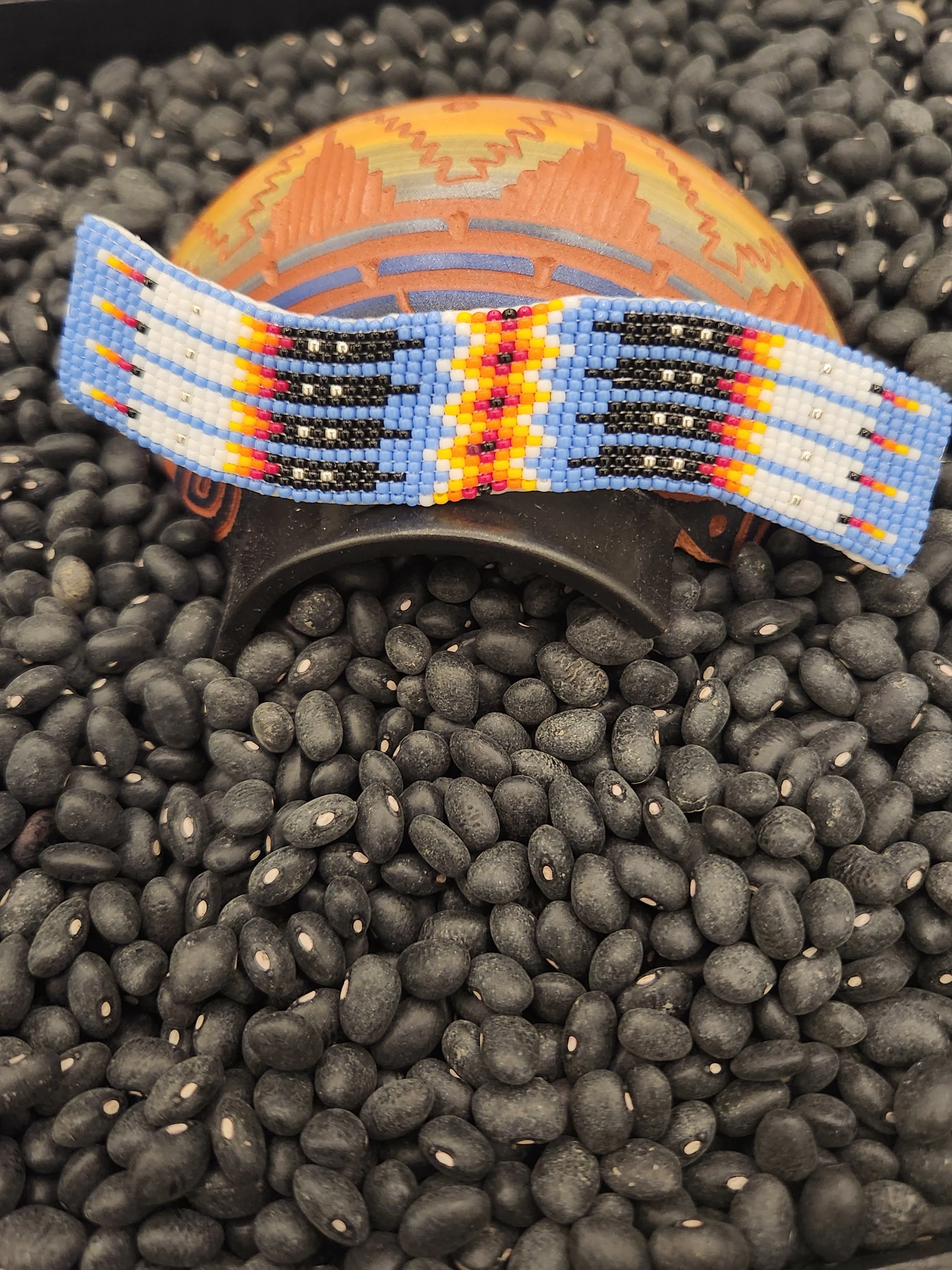 BEADED BARRETTE- LT BLUE - VALERIE BLACKIE