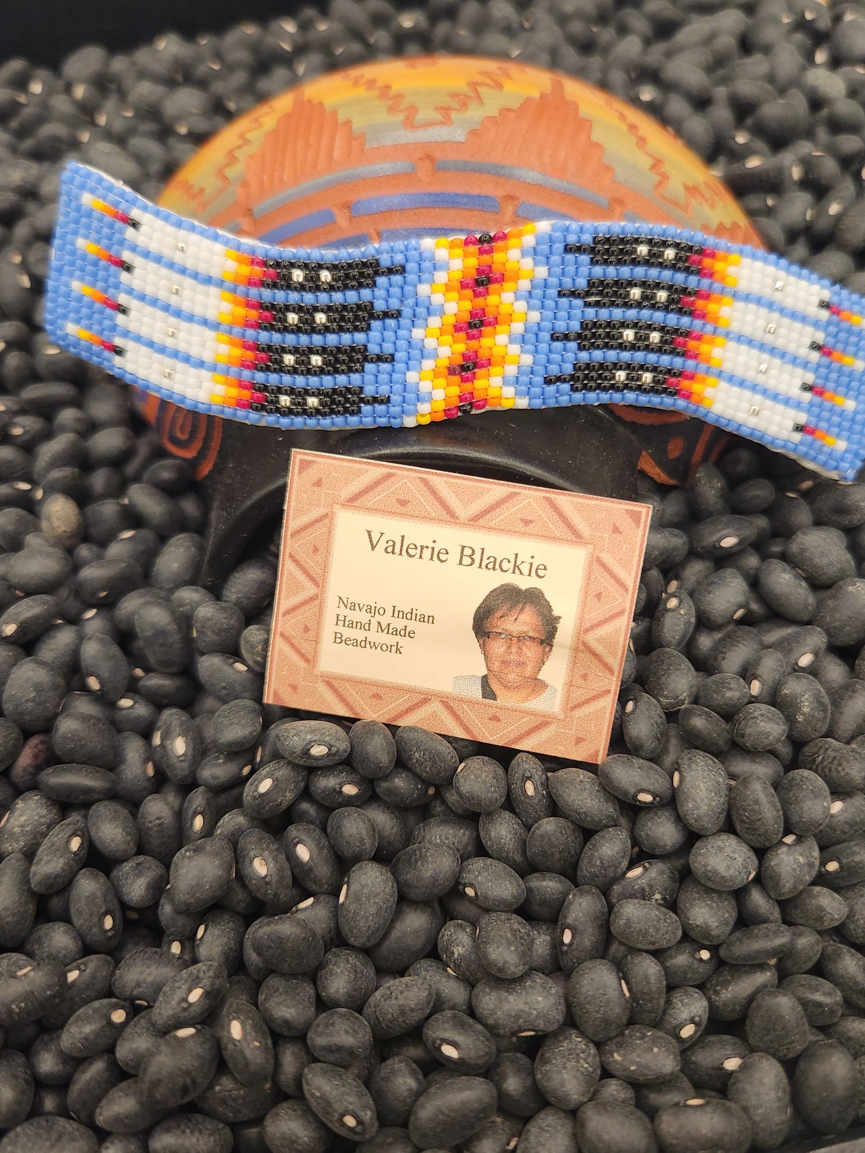 BEADED BARRETTE- LT BLUE - VALERIE BLACKIE