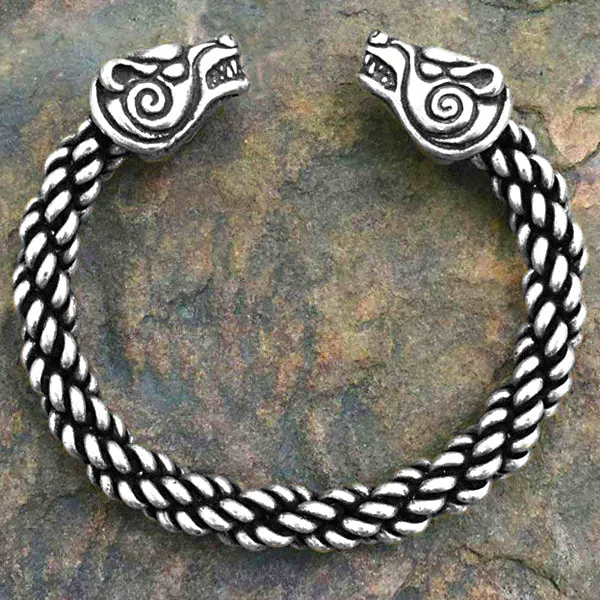 Bear Bracelet (Heavy Braid) - Bronze or Silver