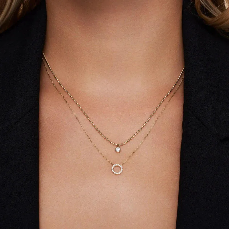 Bezel Set Cubic Zirconia Beaded Set