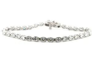 Bezel Set Oval Diamond Bracelet
