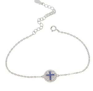 BLUE CROSS SILVER BRACELET