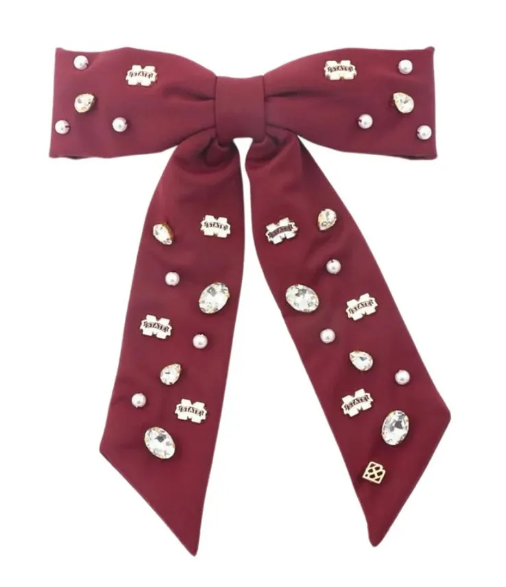 Brianna Cannon Maroon Mississippi State Bow Barrette