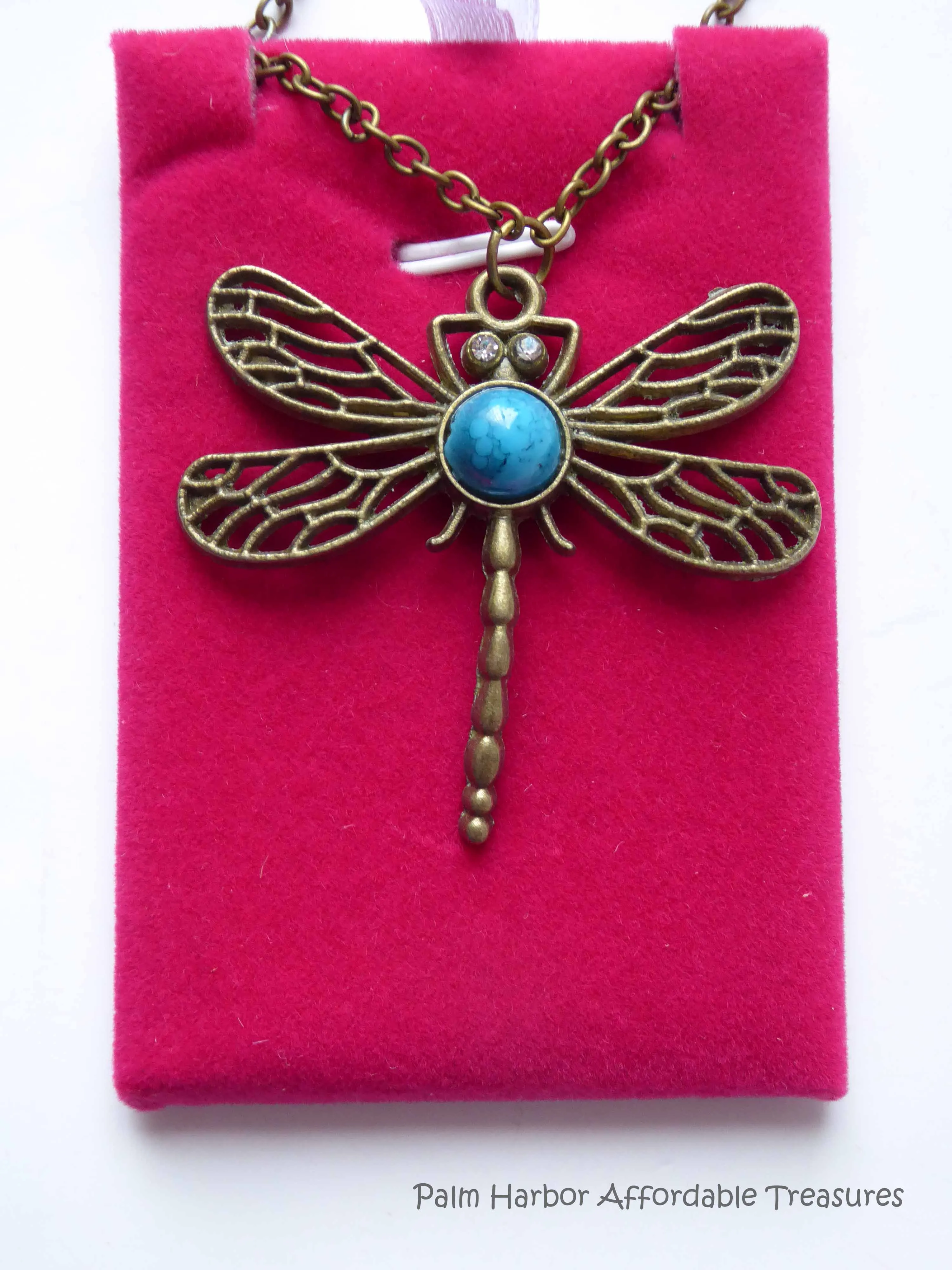 Bronze Turquoise Dragonfly Necklace (N109)