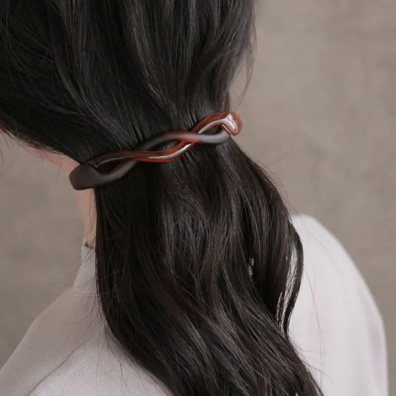 Brown and Black Twist Hair Barrette