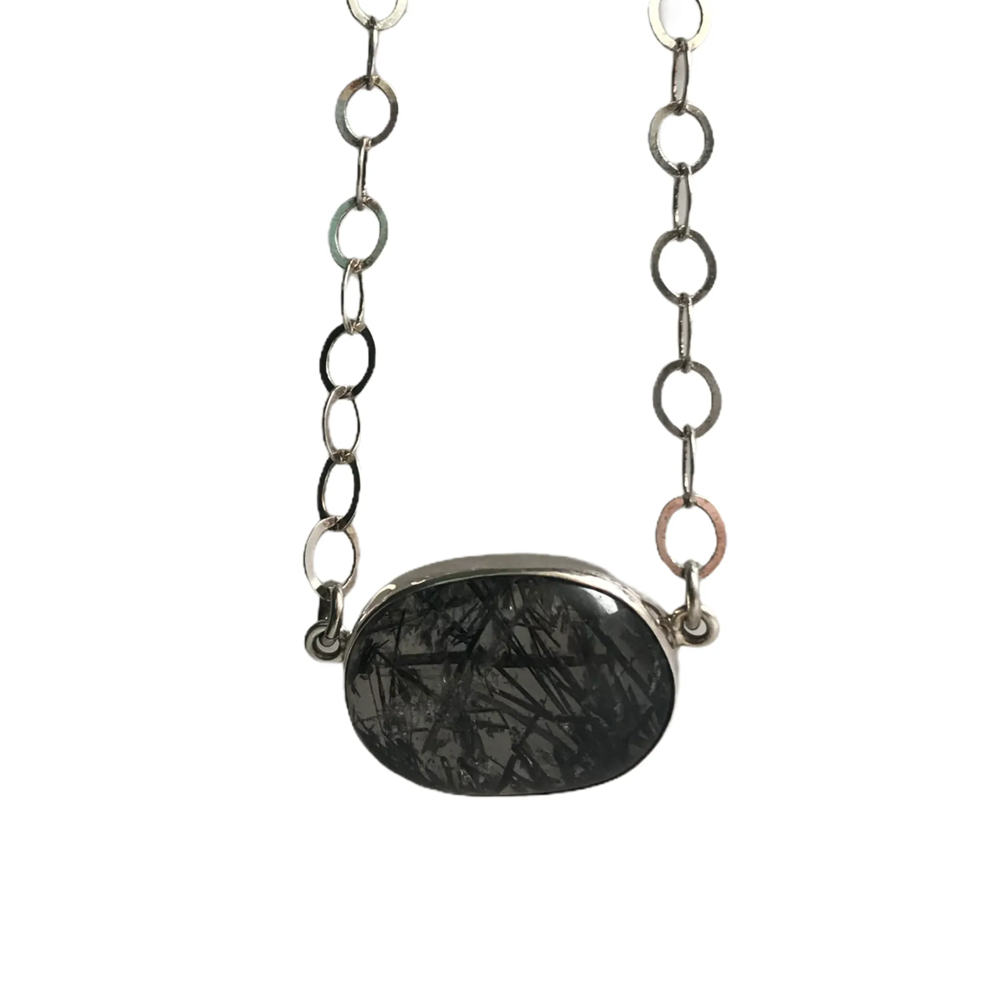 Charles Albert Silver - Quartz Tourmalinated Necklace