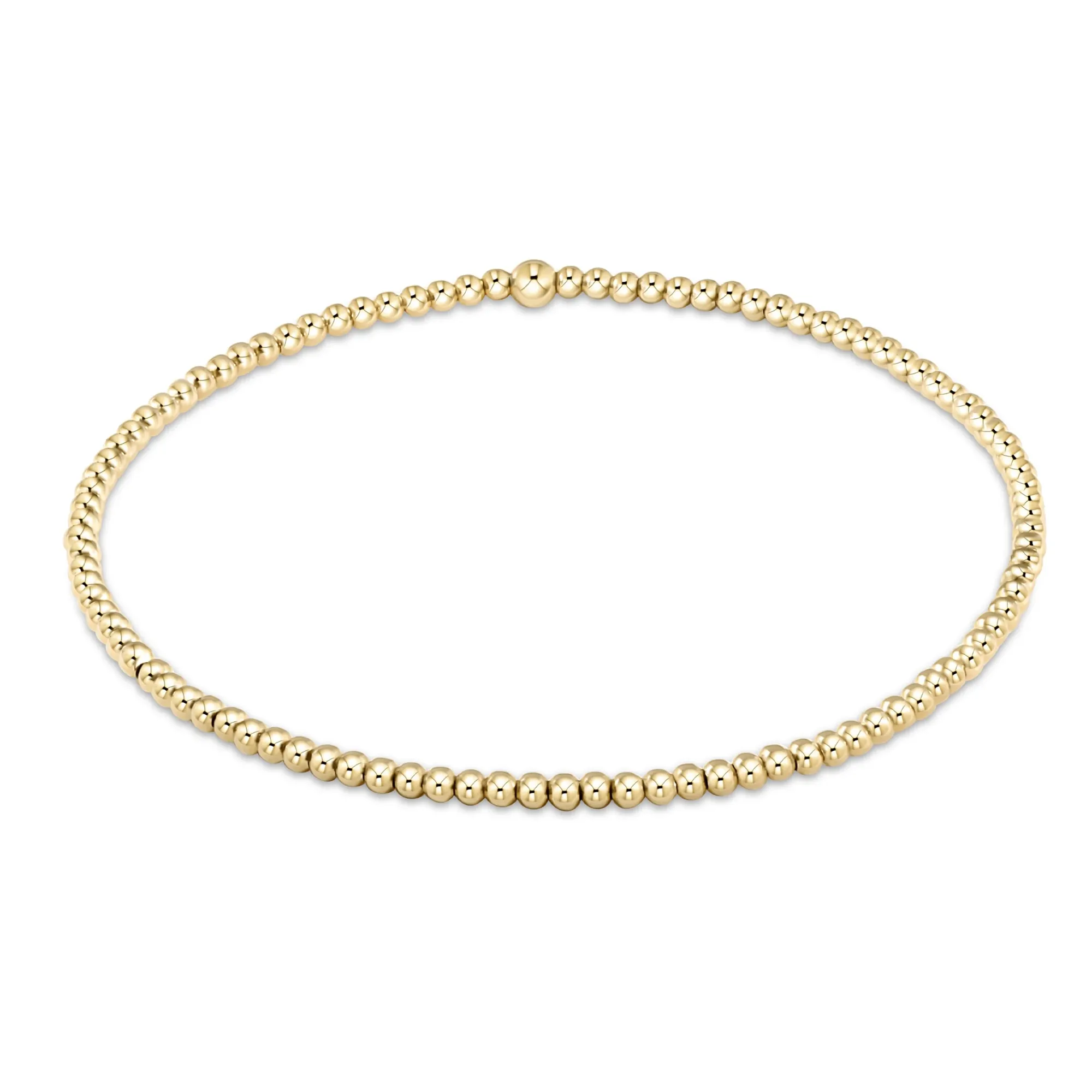 Classic Gold 2mm Beaded Bracelet
