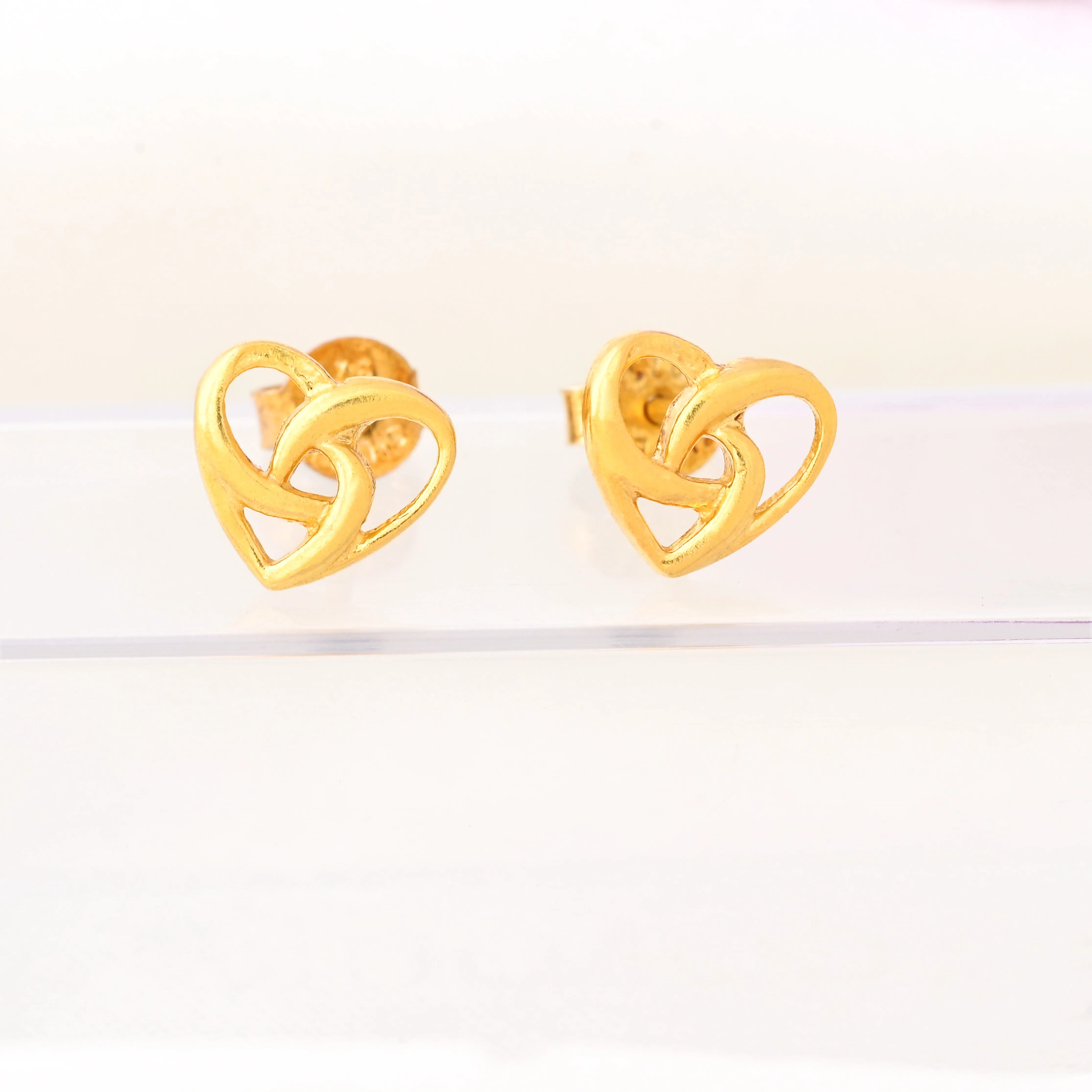 Classic Halo Heart Stud Earrings