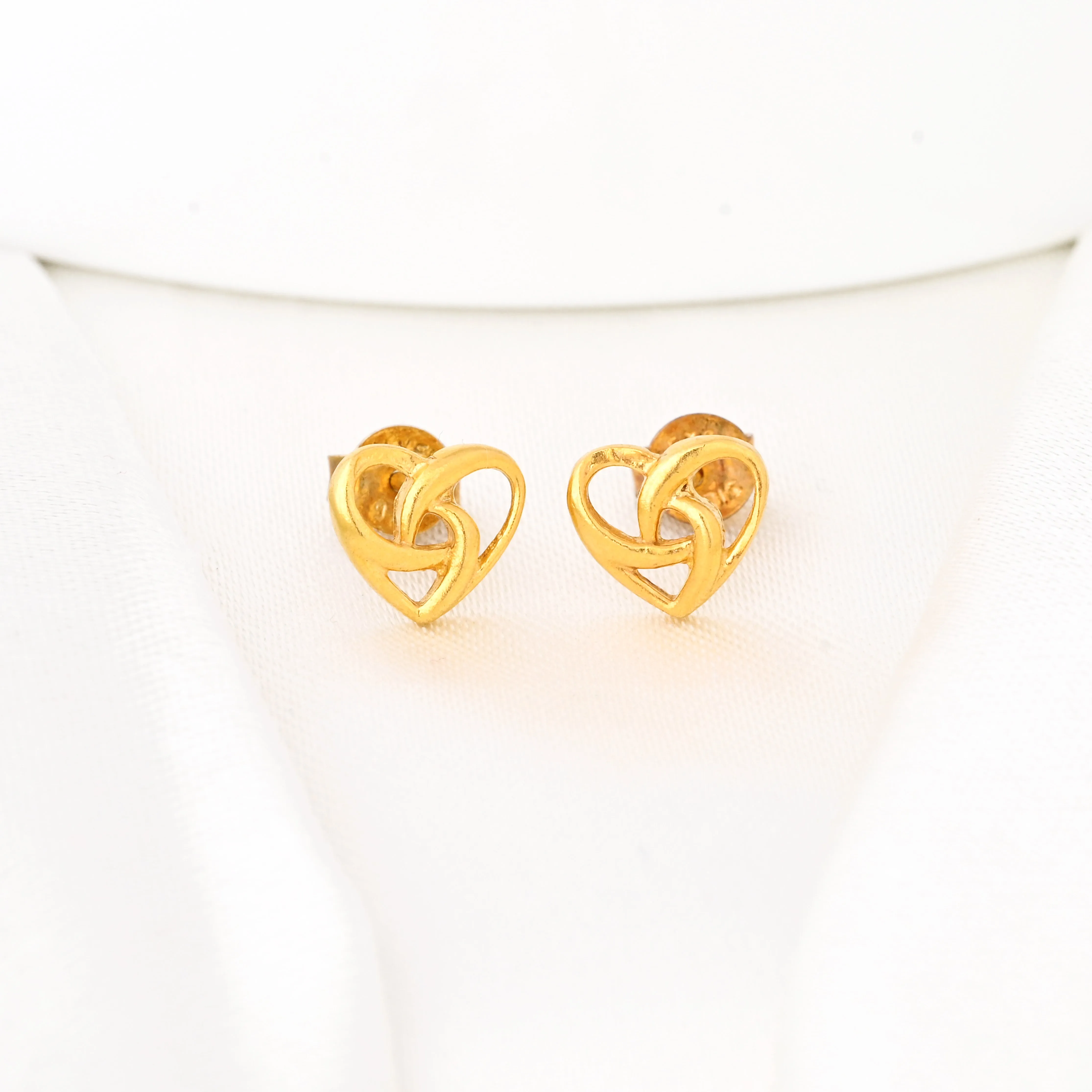 Classic Halo Heart Stud Earrings
