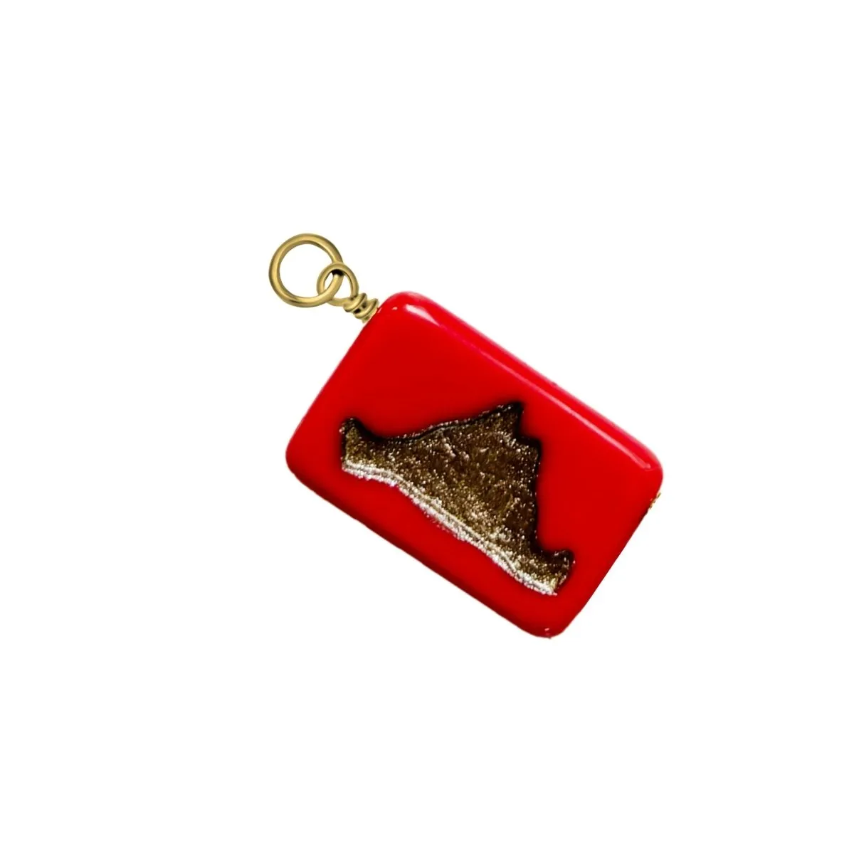 Coral Martha's Vineyard Glass Charm
