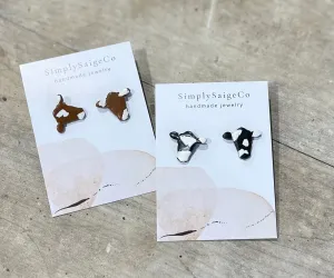 Cow Head Clay Earrings