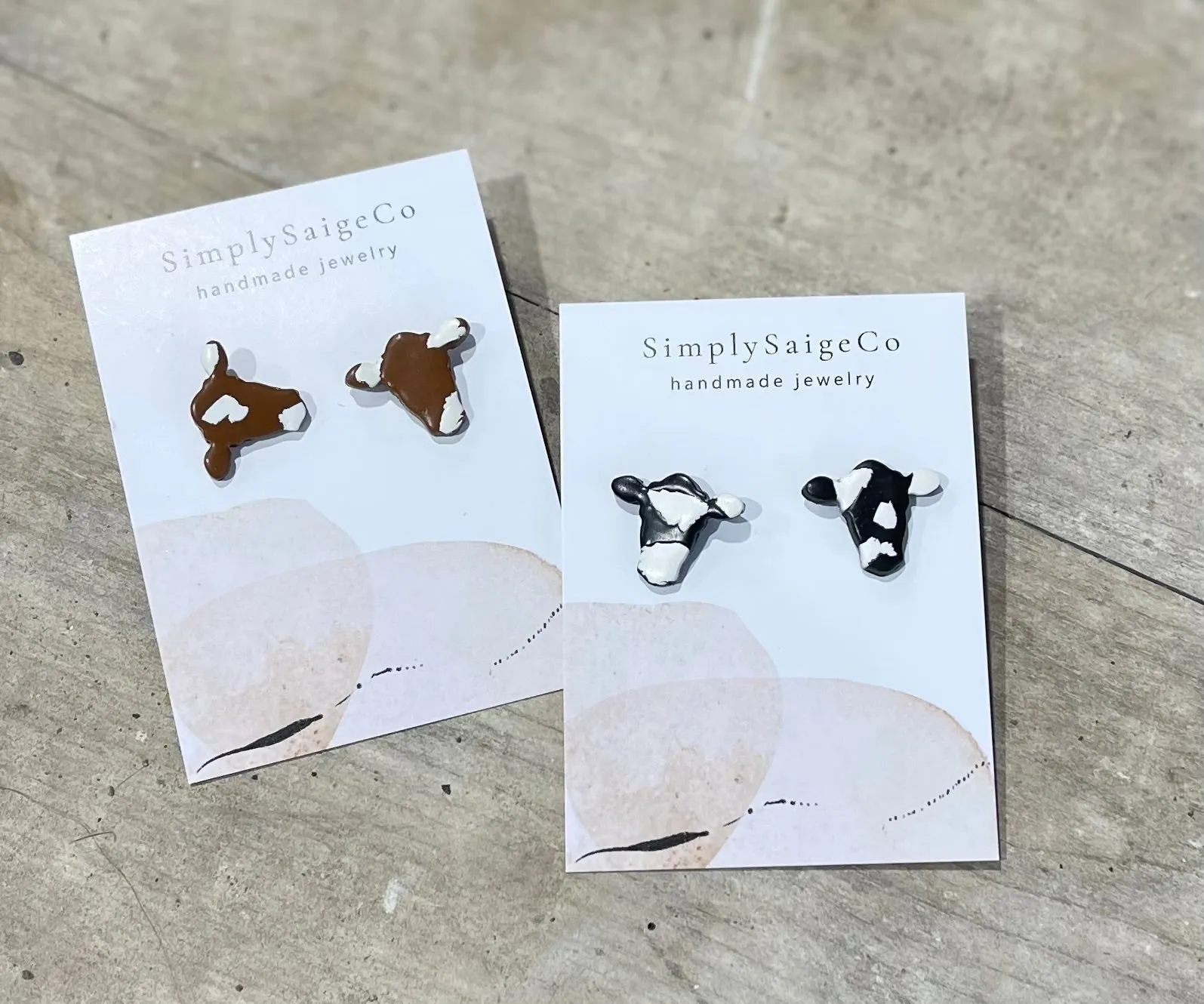 Cow Head Clay Earrings