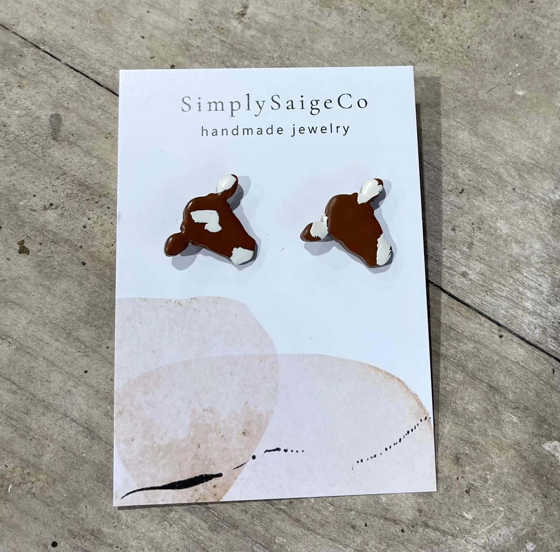 Cow Head Clay Earrings