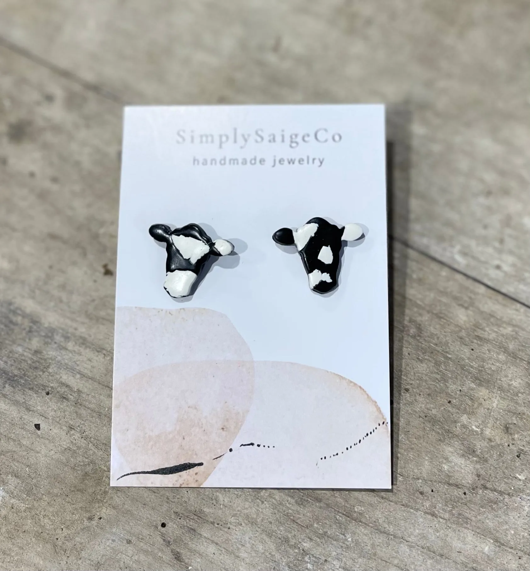 Cow Head Clay Earrings