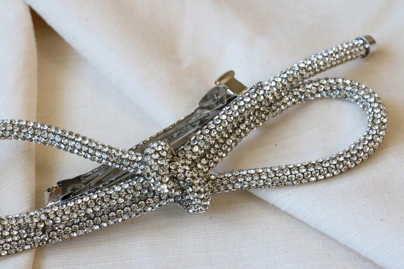 Crystal Rope Ribbon Barrette