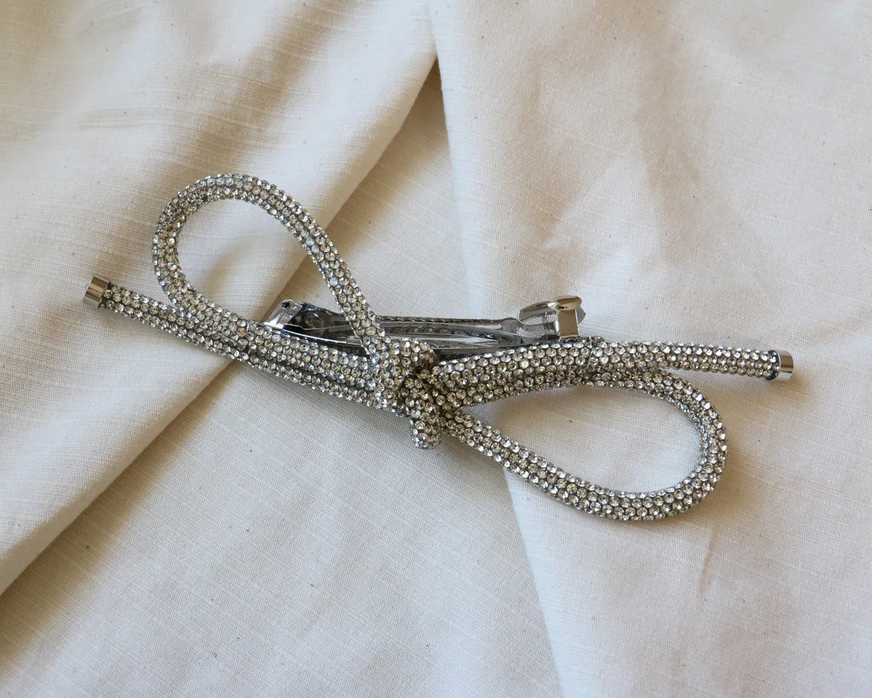 Crystal Rope Ribbon Barrette