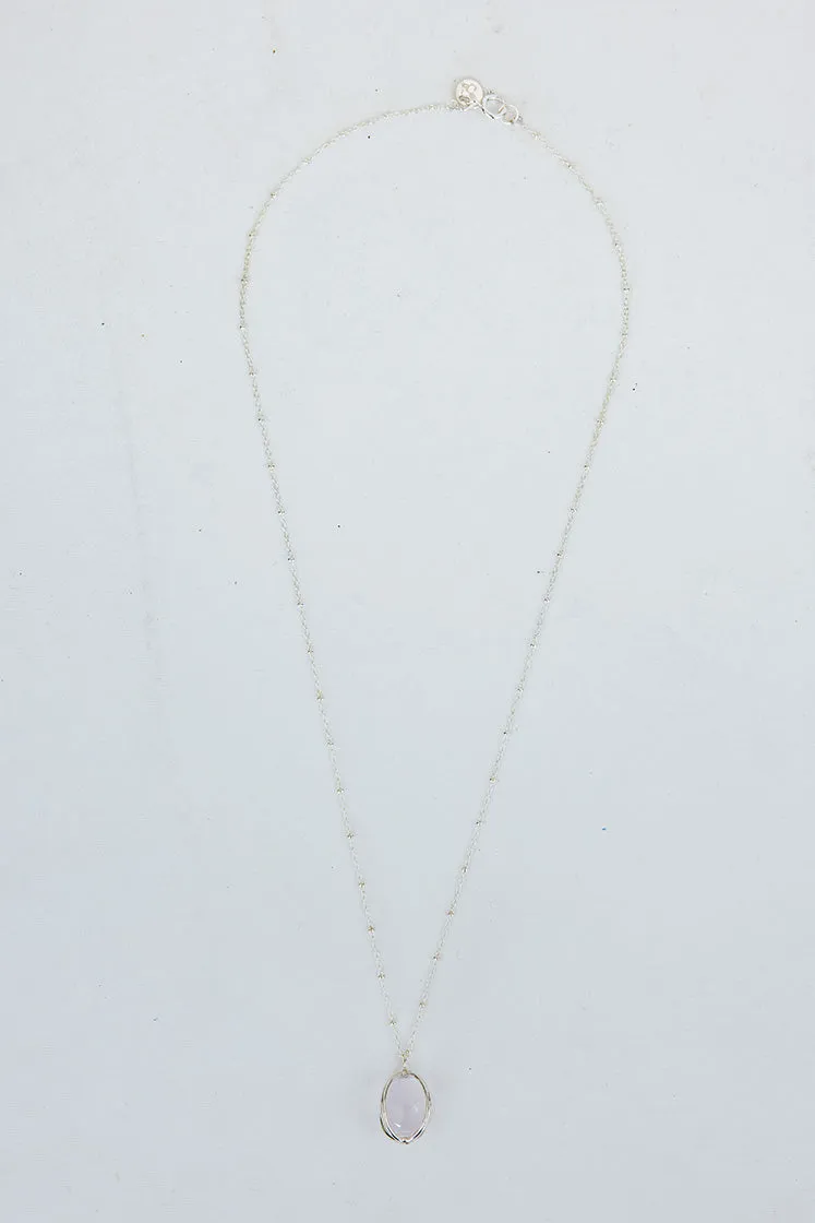 Crystal Sphere Necklace - Rose Quartz