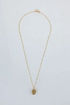 Crystal Sphere Necklace - Rutilated Quartz