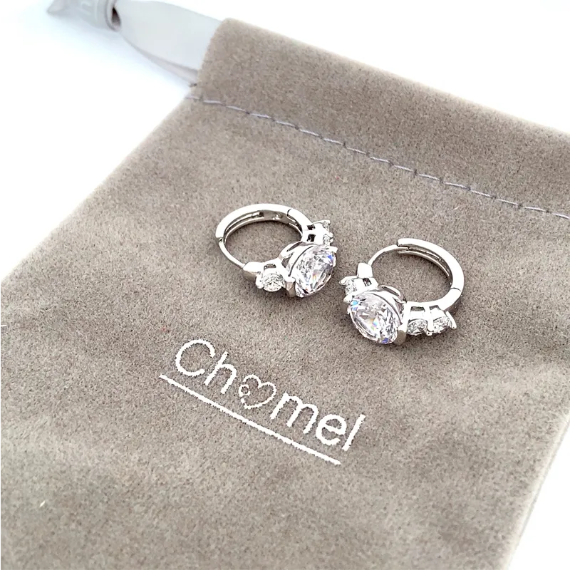 Cubic Zirconia Hoop Earrings