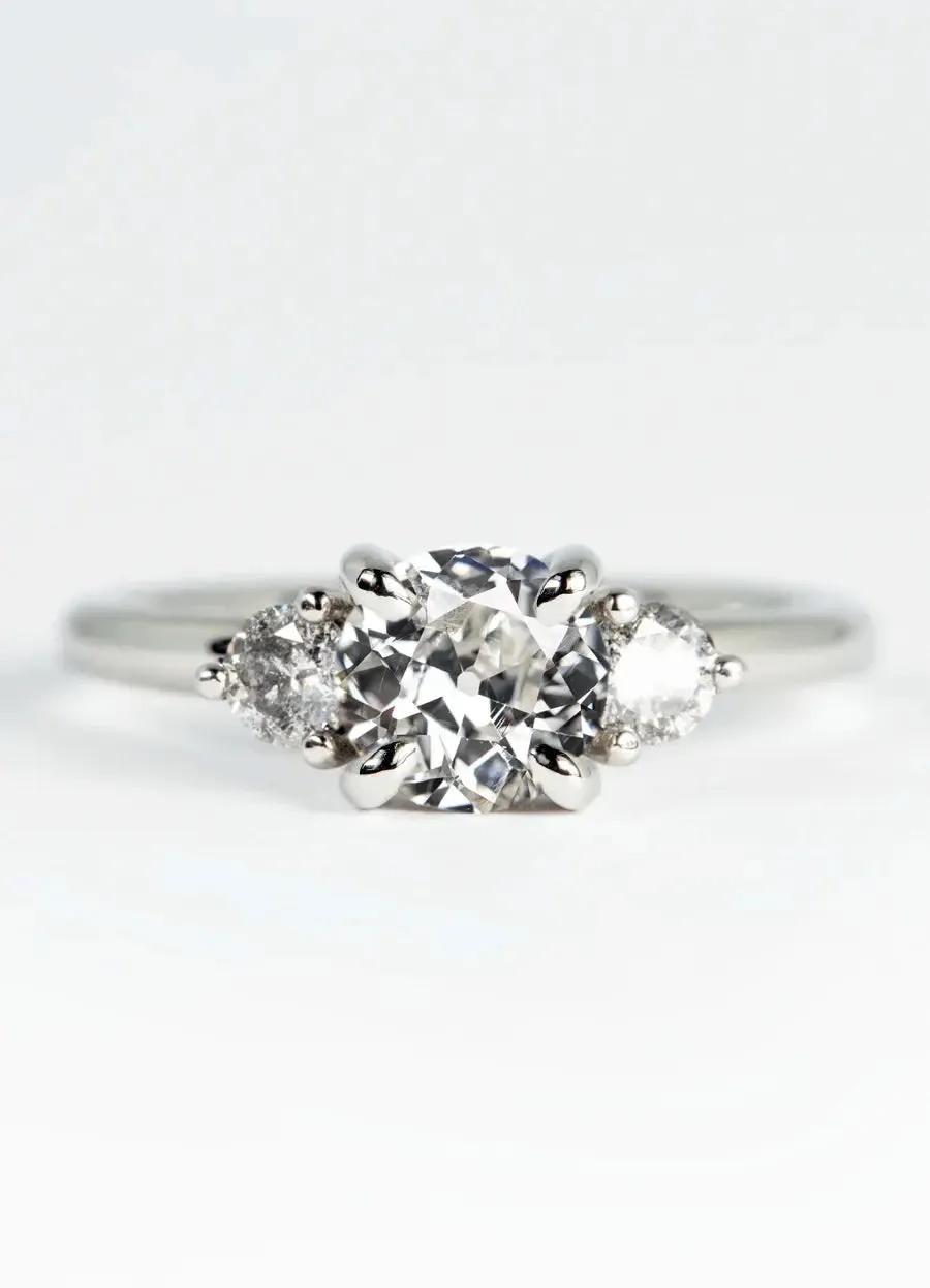 Custom White Diamond Trilogy Engagement Rings