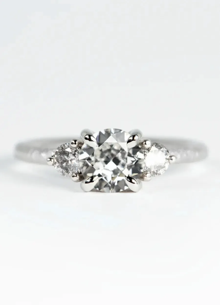 Custom White Diamond Trilogy Engagement Rings