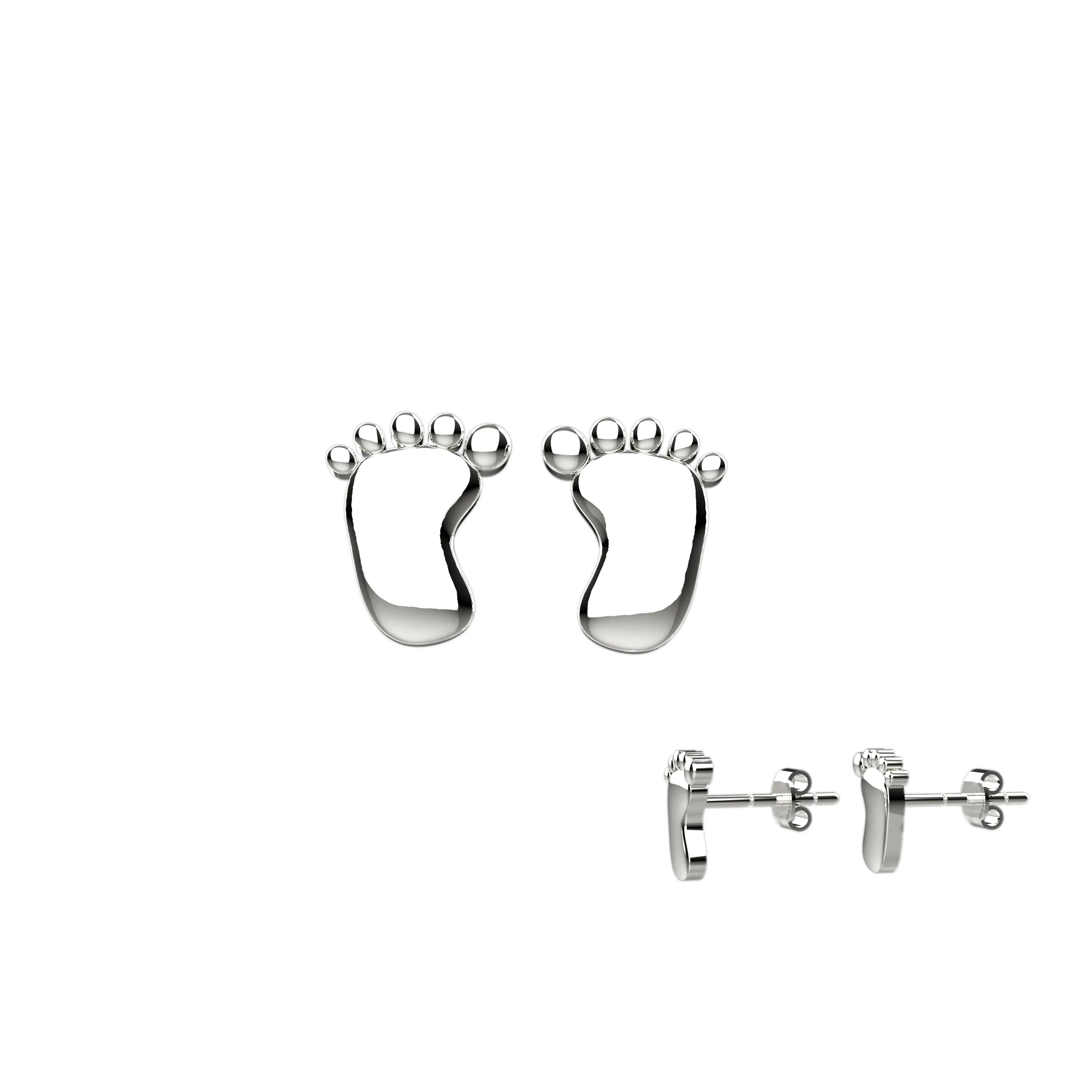 Cute Tiny Foot Print Ear Studs
