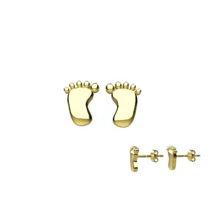 Cute Tiny Foot Print Ear Studs