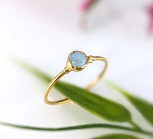 Dainty Aquamarine stacking ring