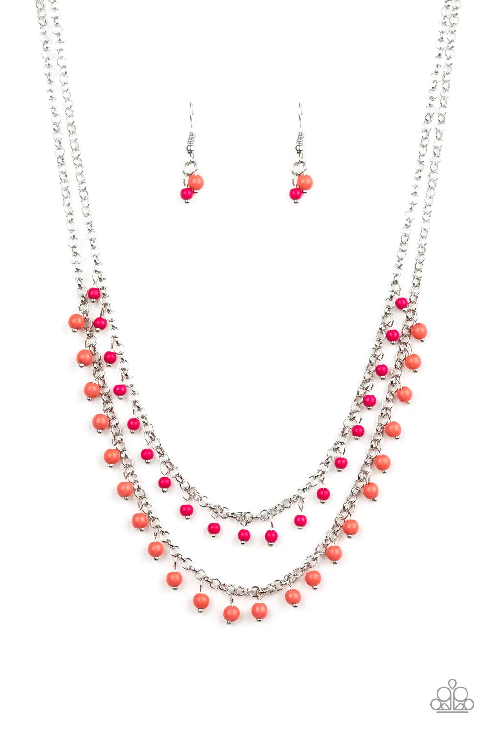 Dainty Distraction - Orange Necklace - Paparazzi Accessories