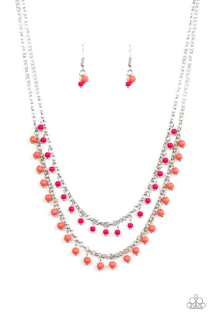 Dainty Distraction - Orange Necklace - Paparazzi Accessories