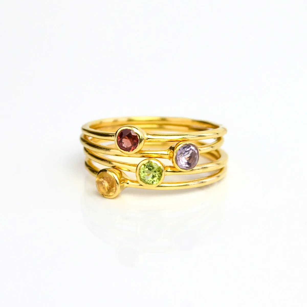 Dainty Stacking Green Onyx Ring: May Birthstone