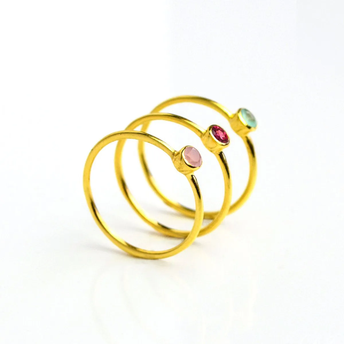 Dainty Stacking Green Onyx Ring: May Birthstone
