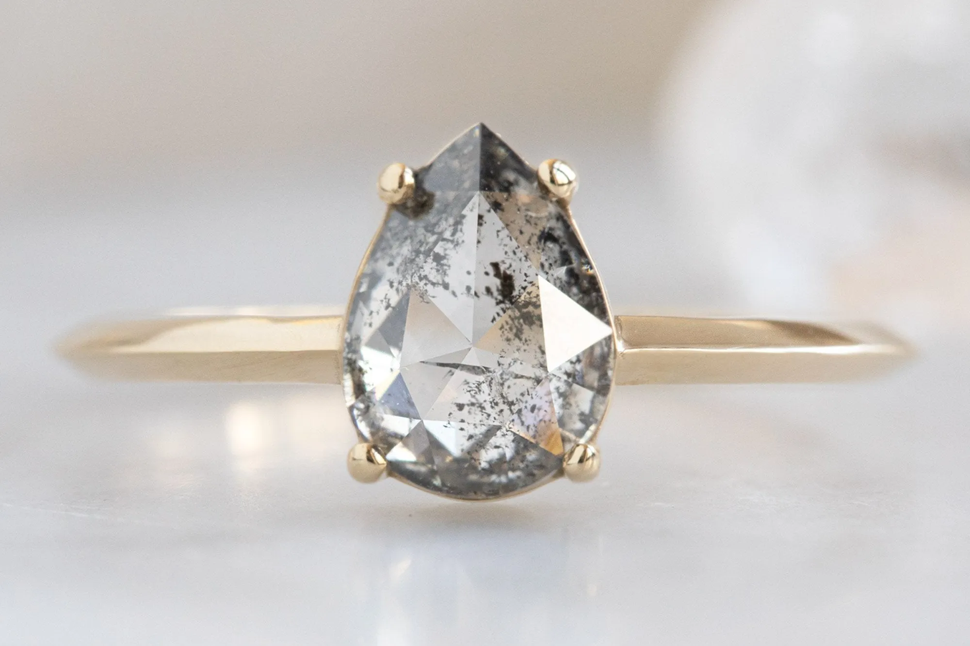 Design Your Own Custom Natural Salt And Pepper Rose Cut Diamond Engagement Ring