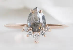 Design Your Own Custom Natural Salt And Pepper Rose Cut Diamond Engagement Ring