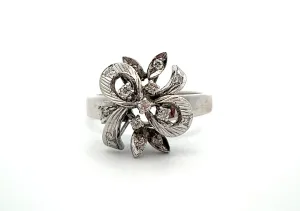 Diamond 18ct White Gold Floral Ring