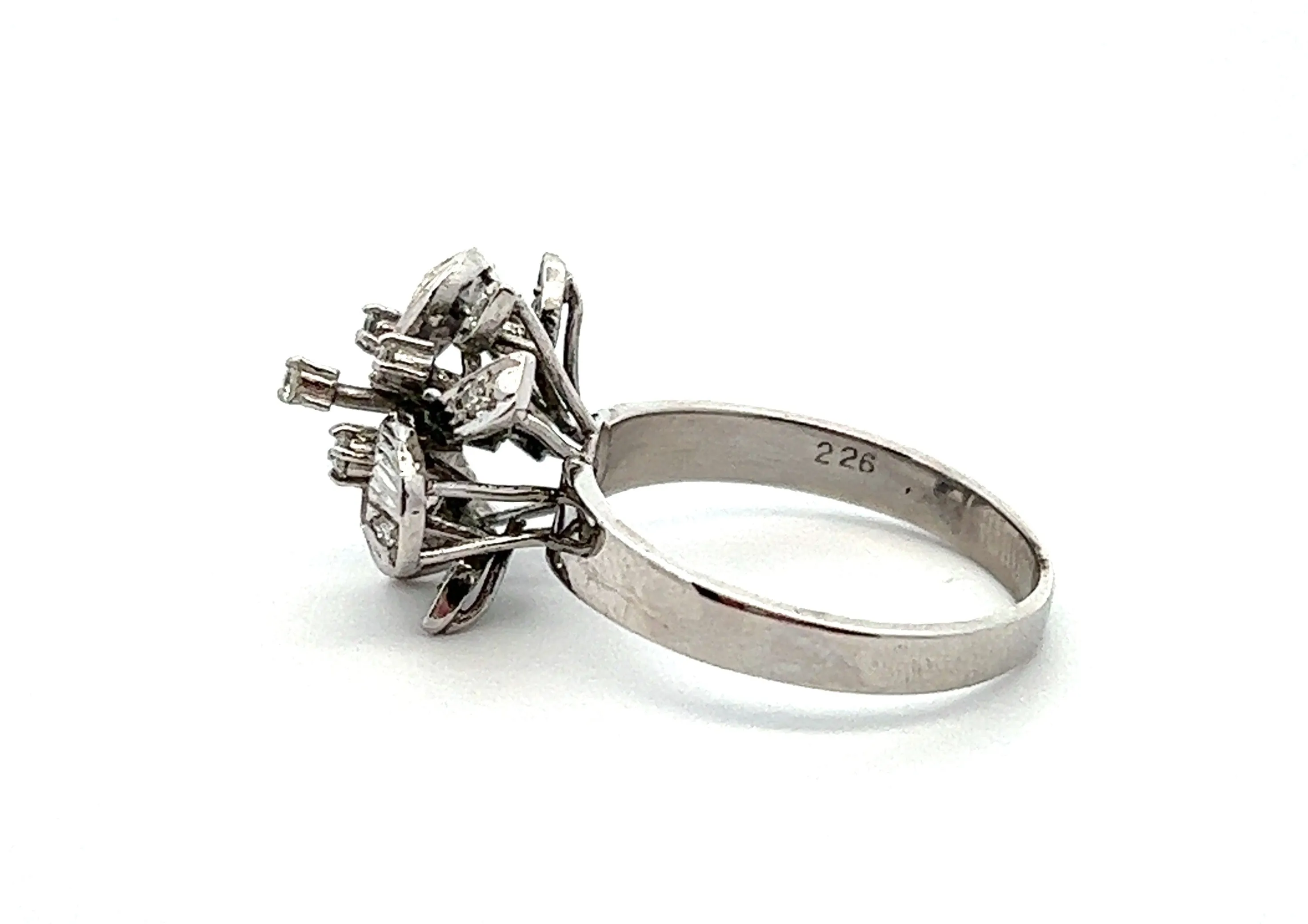 Diamond 18ct White Gold Floral Ring