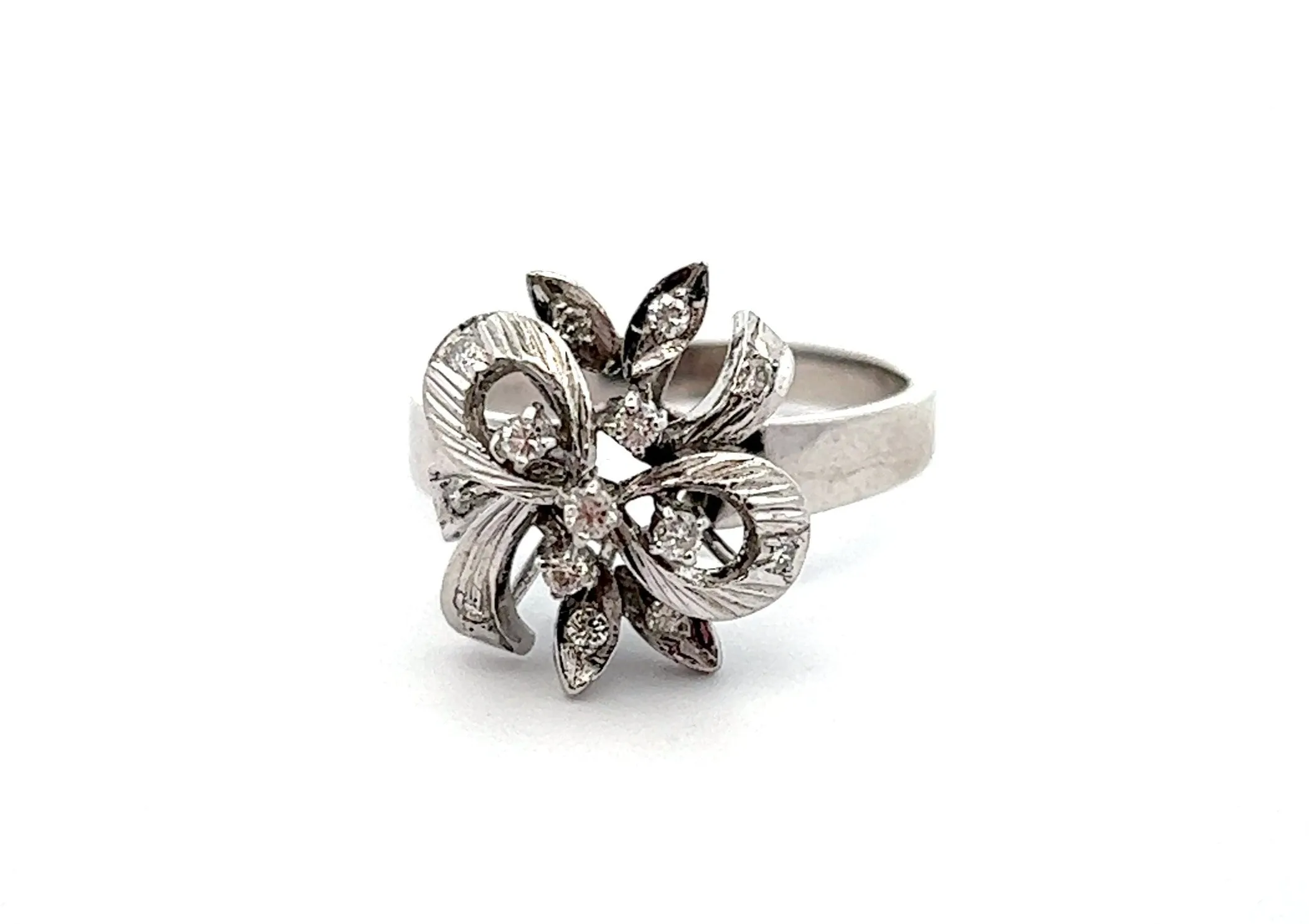 Diamond 18ct White Gold Floral Ring