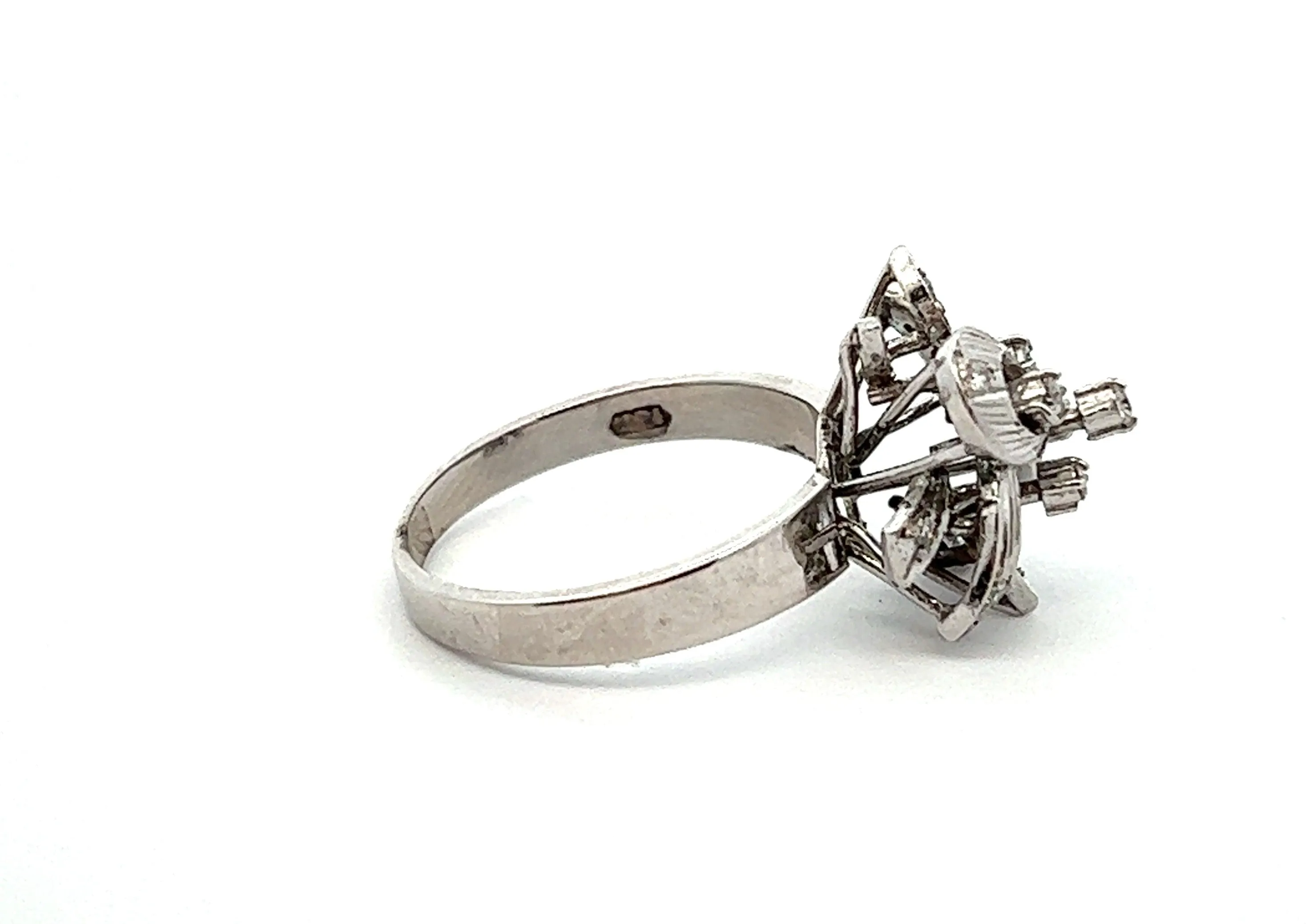 Diamond 18ct White Gold Floral Ring