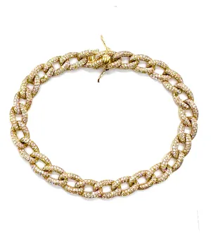 Diamond Pave Curb Link Bracelet