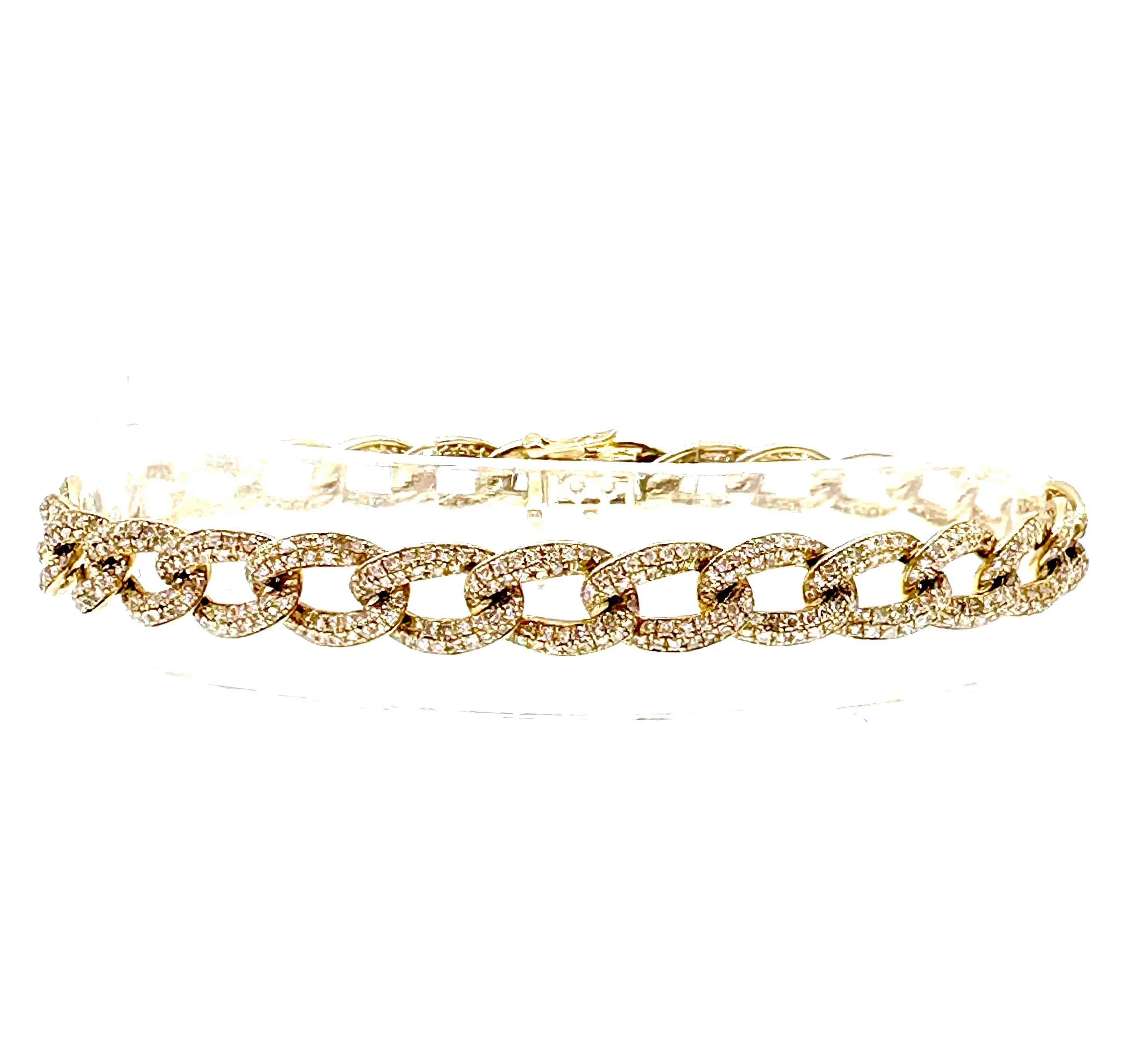 Diamond Pave Curb Link Bracelet