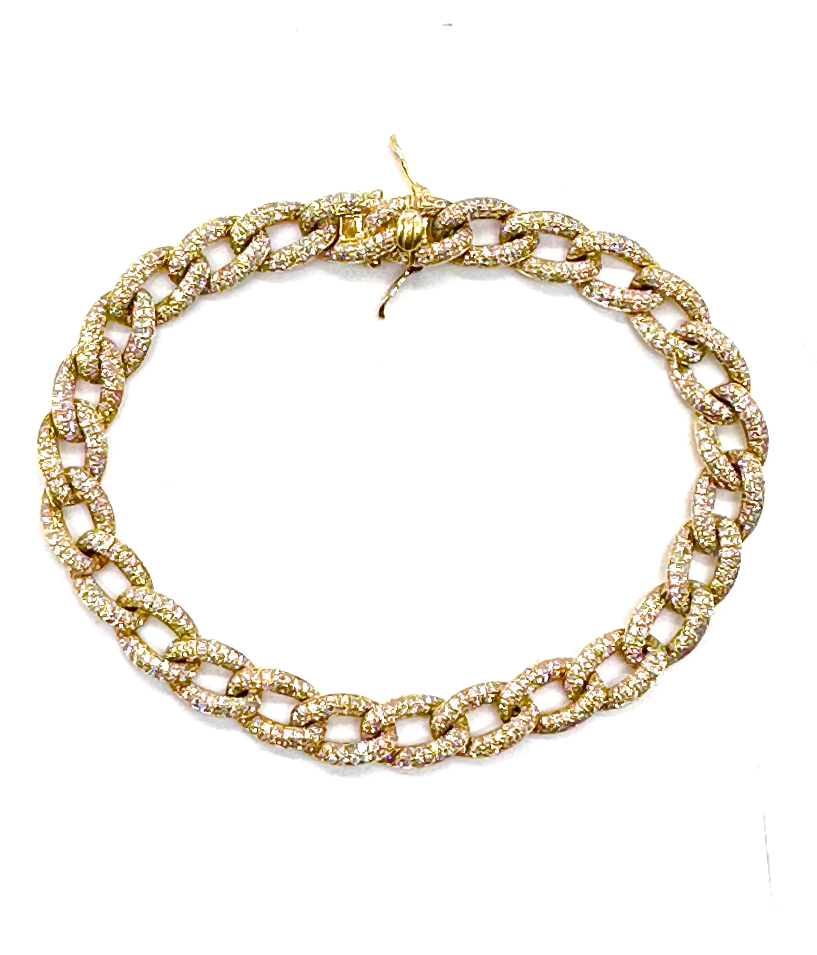Diamond Pave Curb Link Bracelet