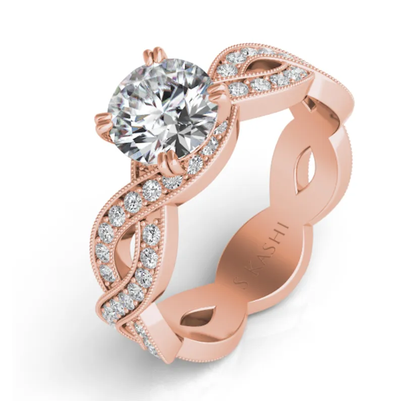 Diamond Twisted Engagement Ring