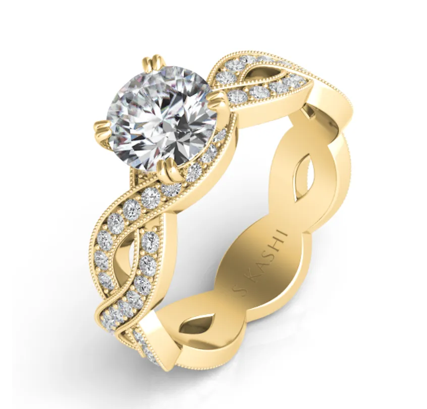 Diamond Twisted Engagement Ring