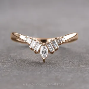 Diamond Wedding Band, Wren Setting, 14k Rose Gold